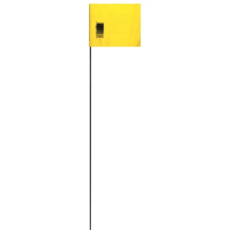Hy-Ko SF-21/YL Safety/Boundary Stake Flag, 21 in L, 1-1/2 in W, Yellow, Vinyl