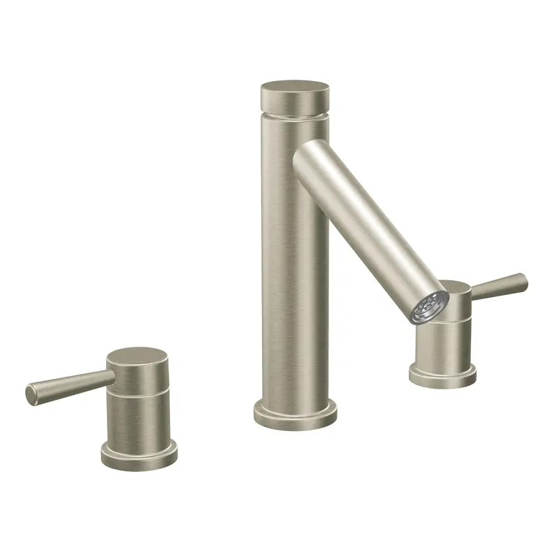 Level Chrome two-handle high arc roman tub faucetChrome