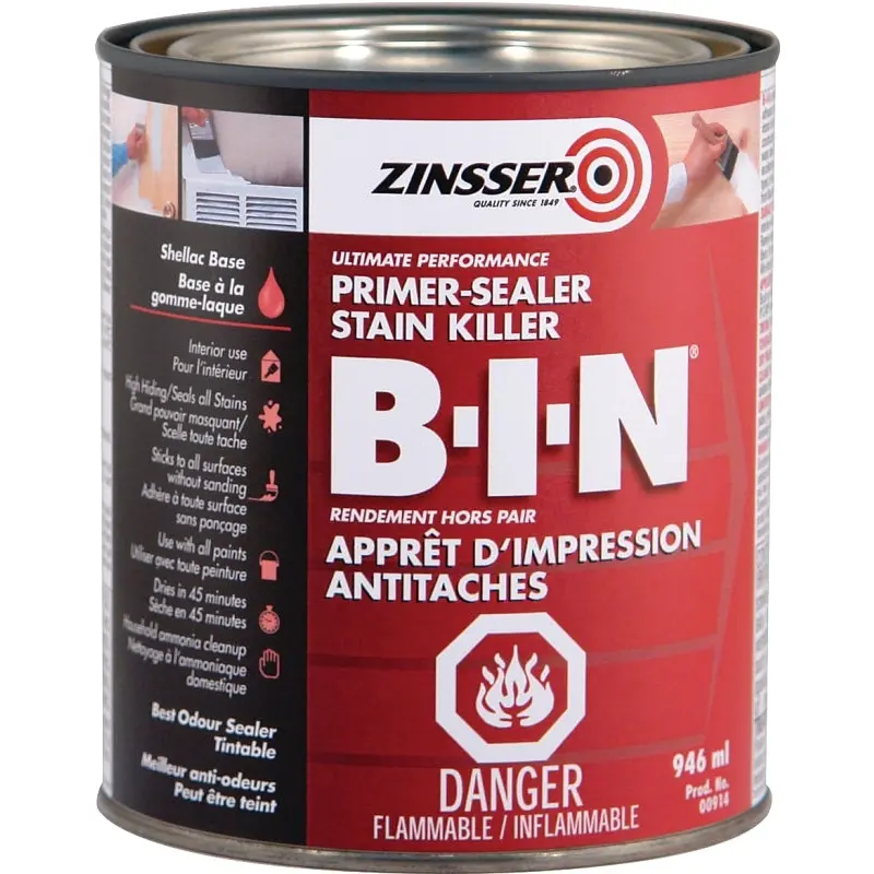 Zinsser Z00914 Primer, Flat, White, 946 mL