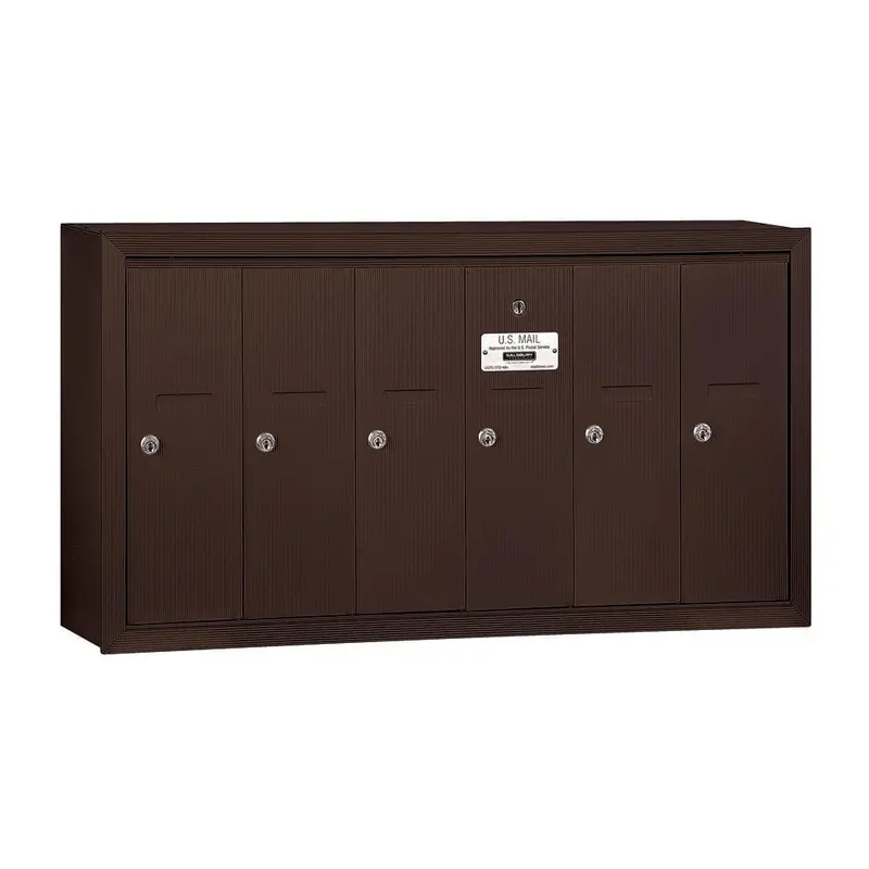 3500 Series Bronze Surface-Mounted Private Vertical Mailbox with 6 DoorsBronze / 40.0