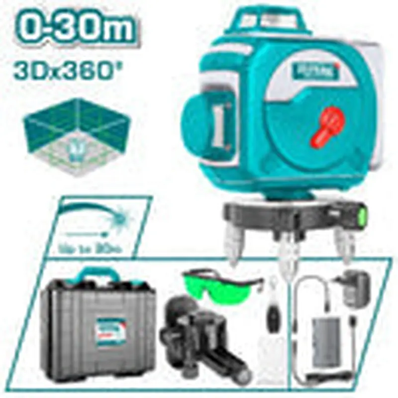 TOTAL TOOLS Green beam laser levels 30m - TLL255267