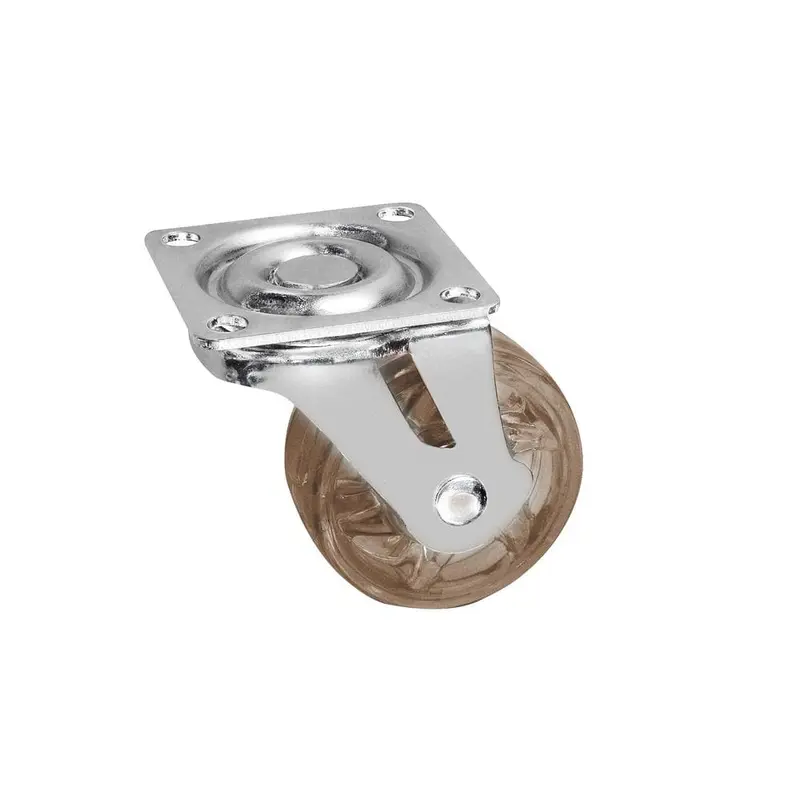 1-31/32 in. Smoke Swivel Without Brake Plate Caster, 66.1 lb. Load Rating