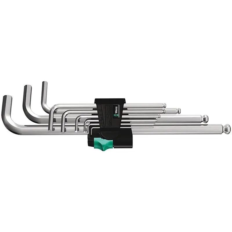 WERA 05022087001 950/9 Hex-Plus 1 L-key set, metric, chrome-plated, 9 pieces