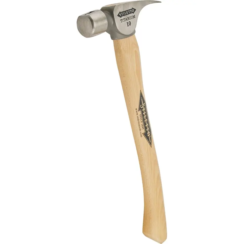 Stiletto FH10C Finishing Hammer, 10 oz Head, Straight Claw, Smooth Head, Titanium Head