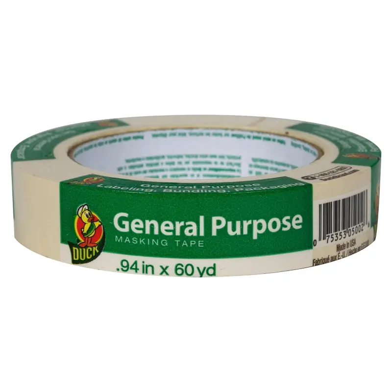 Duck 394693 Masking Tape, 60 yd L, 0.94 in W, Beige