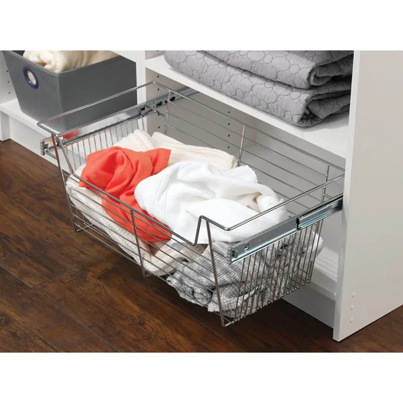 Easy Track 9211-CH Wire Basket, 11 in OAL, 24 in OAW, Metal, Chrome