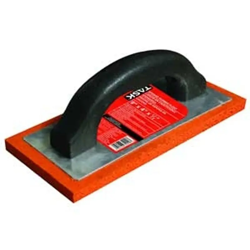 TASK T34045 Tile Float, 9 in L, 4 in W, Aluminum/Sponge Rubber, Red