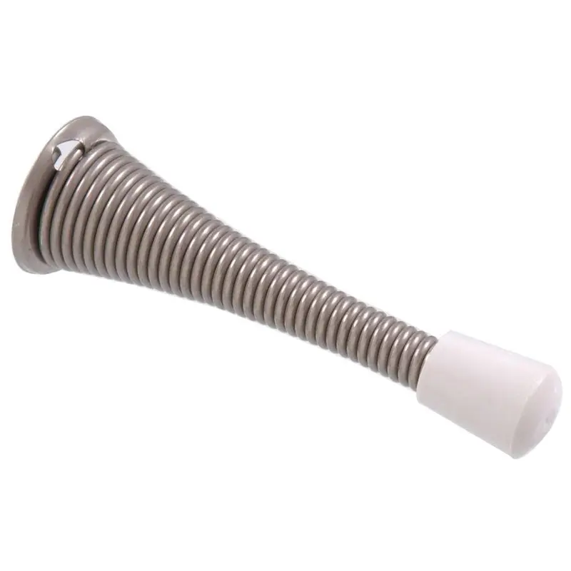 3 in. Satin Nickel Broad Base Spring Door Stop (5-Pack)0.65 / each