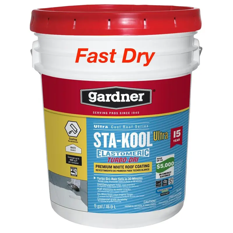5 Gal. Sta-Kool Premium Turbo-Dri White Roof Coating60 / each