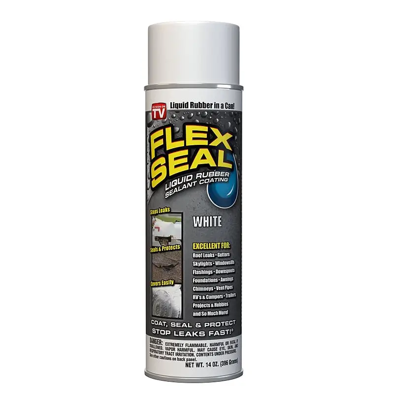 Flex Seal FSWHTR20 Rubberized Spray Coating, White, 14 oz, Can