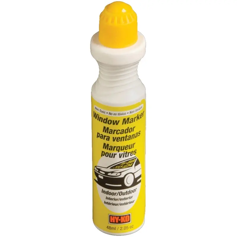 Hy-Ko 40611 Window Marker, Non-Toxic, Rain-Resistant, Yellow