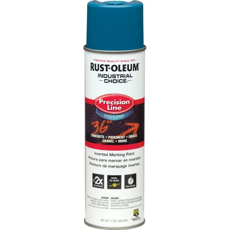 Rust-Oleum 203031 Inverted Marking Spray Paint, APWA Caution Blue, 17 oz, Can