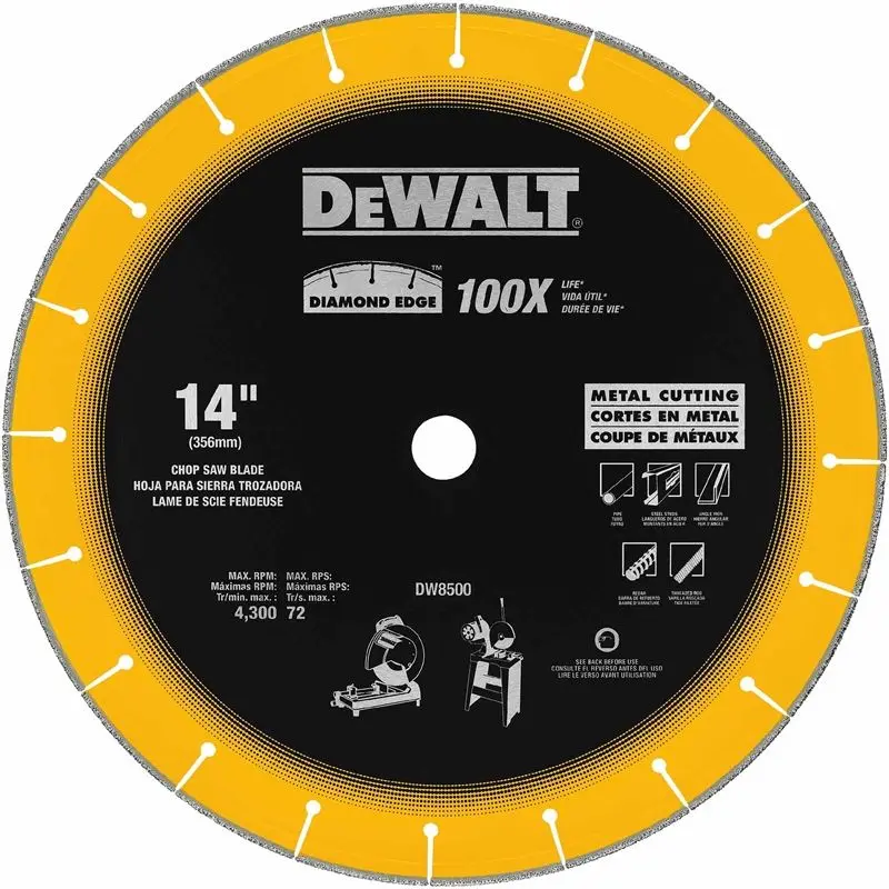 DEWALT  14" x 3/32" x 1" Diamond Edge Chop Saw Wheel