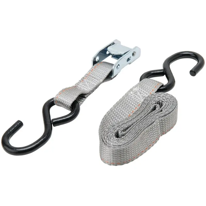 Keeper 89715-10 Tie-Down, 1 in W, 6 ft L, Polyester, Gray, 400 lb, S-Hook End Fitting