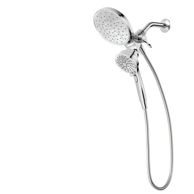 Attract 6-spray 6.75 in. Dual Shower Head and Handheld Shower Head in Chrome