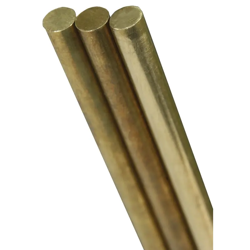 K & S 8164 Decorative Metal Rod, 1/8 in Dia, 12 in L, 260 Brass, 260 Grade