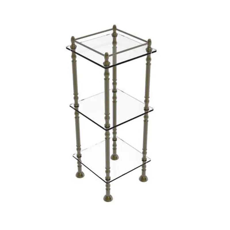 Allied Brass Three Tier Etagere with 14-in x 14-in Shelves in Antique Brass