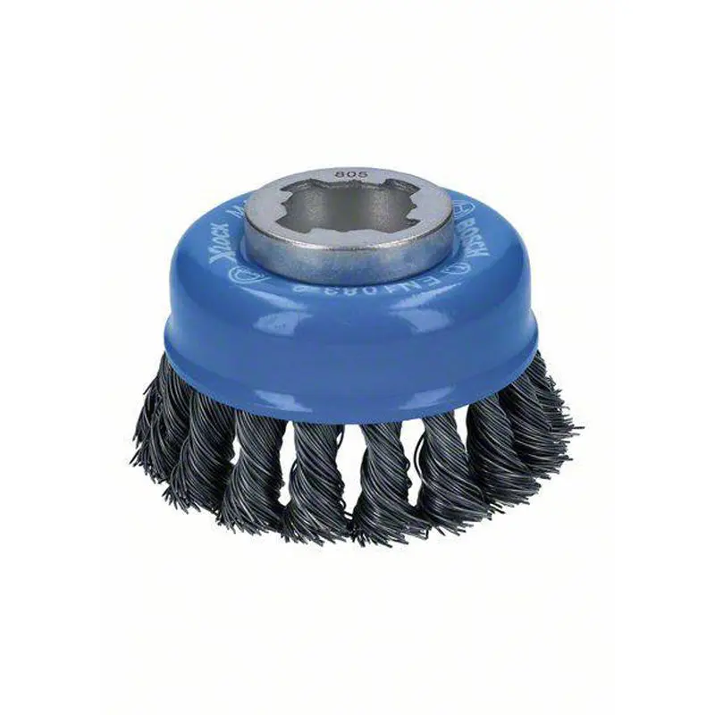 Cup Brush X-LOCK Knotted 75mm Steel 0.5mm