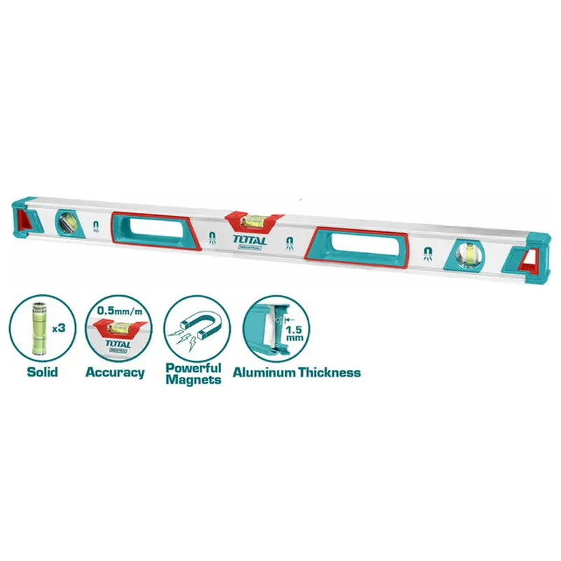 TOTAL Spirit level (With powerful magnets) 120cm (TMT21205M)