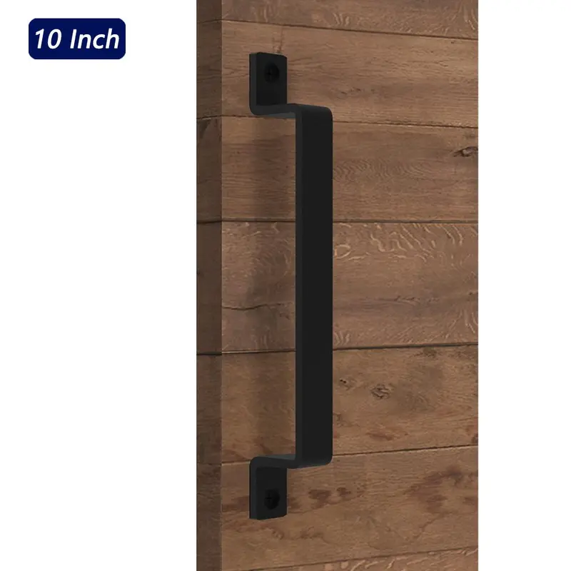 10 in. Black Steel Sliding Barn Door Handle