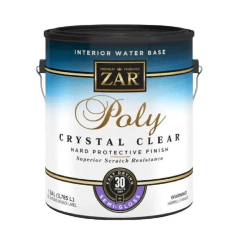 Aqua ZAR 34513 Polyurethane, Semi-Gloss, Liquid, Crystal Clear, 1 gal, Can