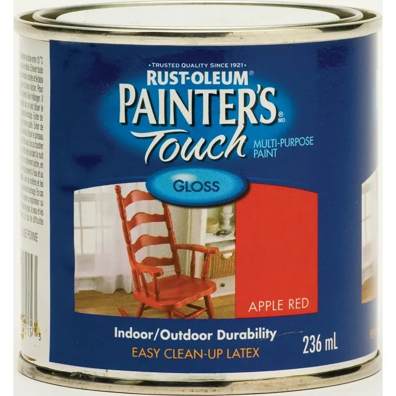 RUST-OLEUM PAINTER'S Touch N1966730 Brush-On Paint, Gloss, Apple Red, 236 mL Can