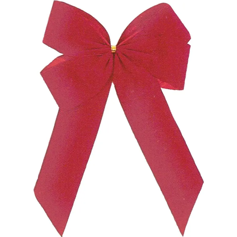 Holidaytrims 7970 Outdoor Bow, 1 in H, Velvet, Red