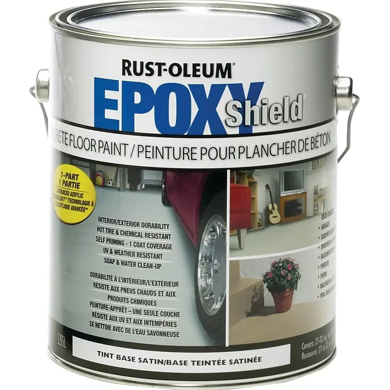 RUST-OLEUM EPOXYSHIELD N239133 Floor Paint, Satin, Armour Gray, 3.55 L Can