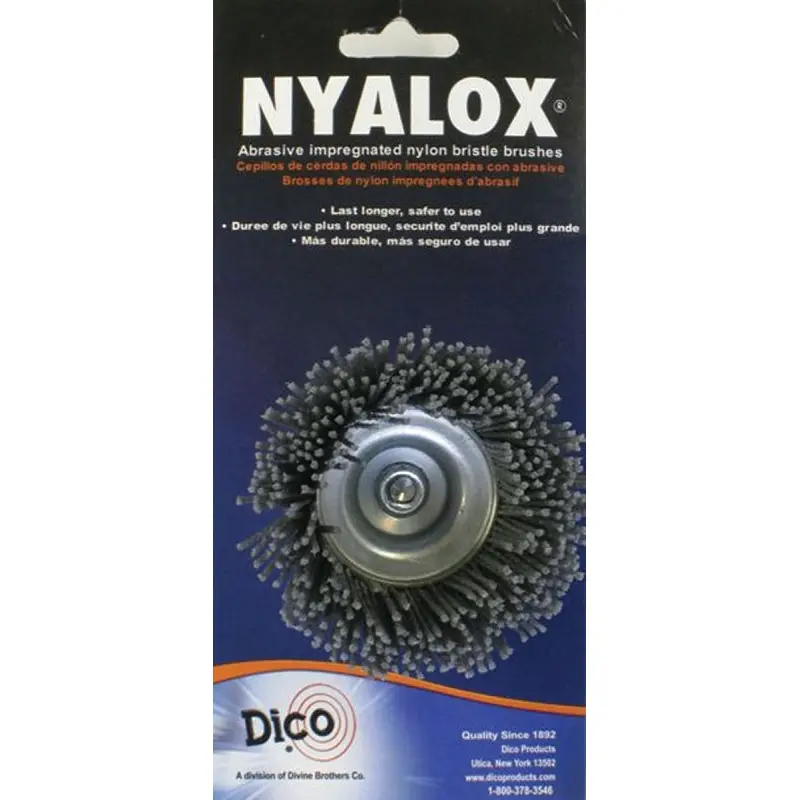 Dico 541-774-21/2 Wire Cup Brush, 2-1/2 in Dia, 1/4 in Arbor/Shank, Nylon Bristle