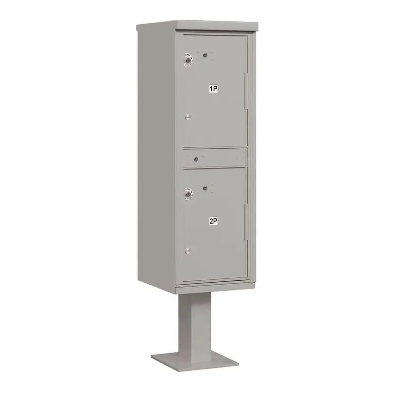 3300 Series USPS 2-Compartments Outdoor Parcel Locker in GrayGreen / 100.0