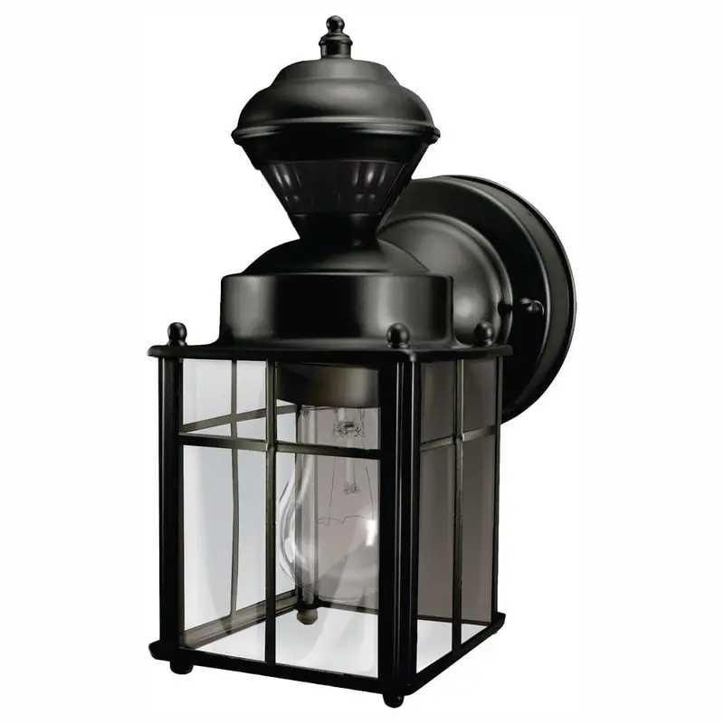 Bayside Mission 150 Black Motion-Sensing Outdoor Wall Lantern Sconceeach