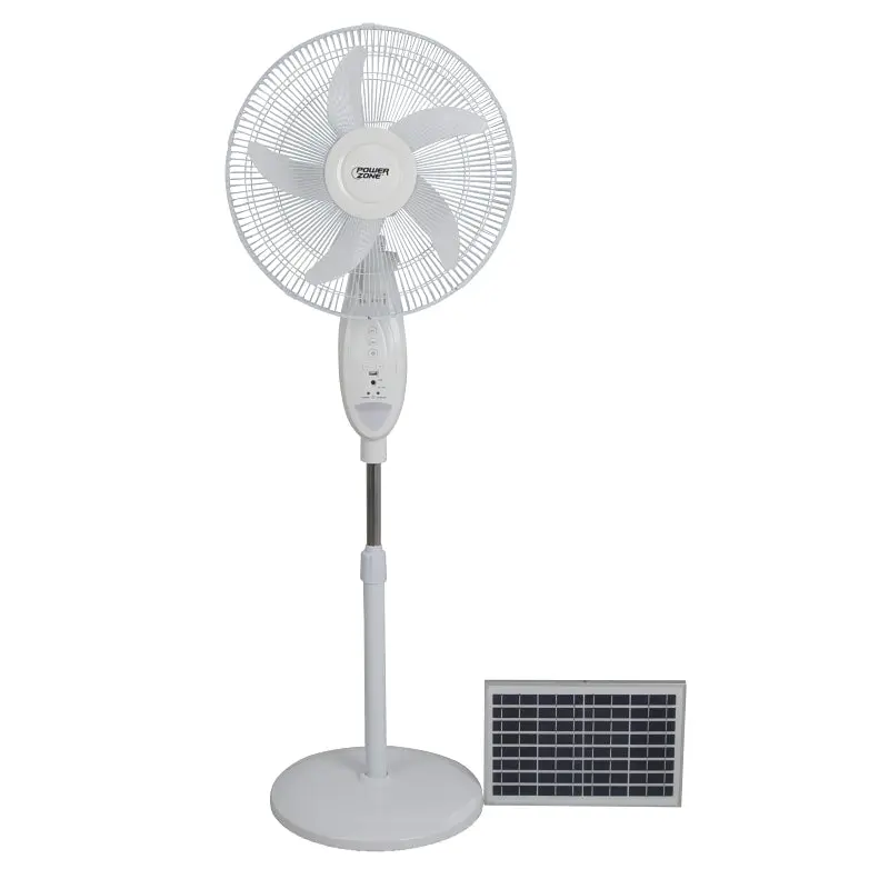 PowerZone F-68 Rechargeable Oscillating Fan, 16 in Dia Blade, 5-Blade, White
