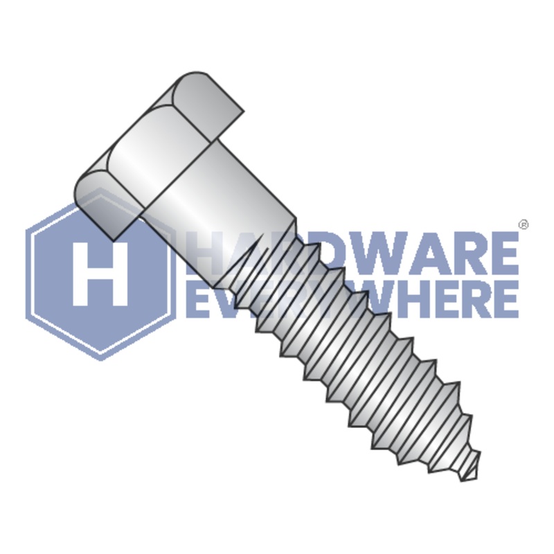 5/16 x 5 1/2 LAG SCREWS / Hex Head / 18-8 Stainless / Plain