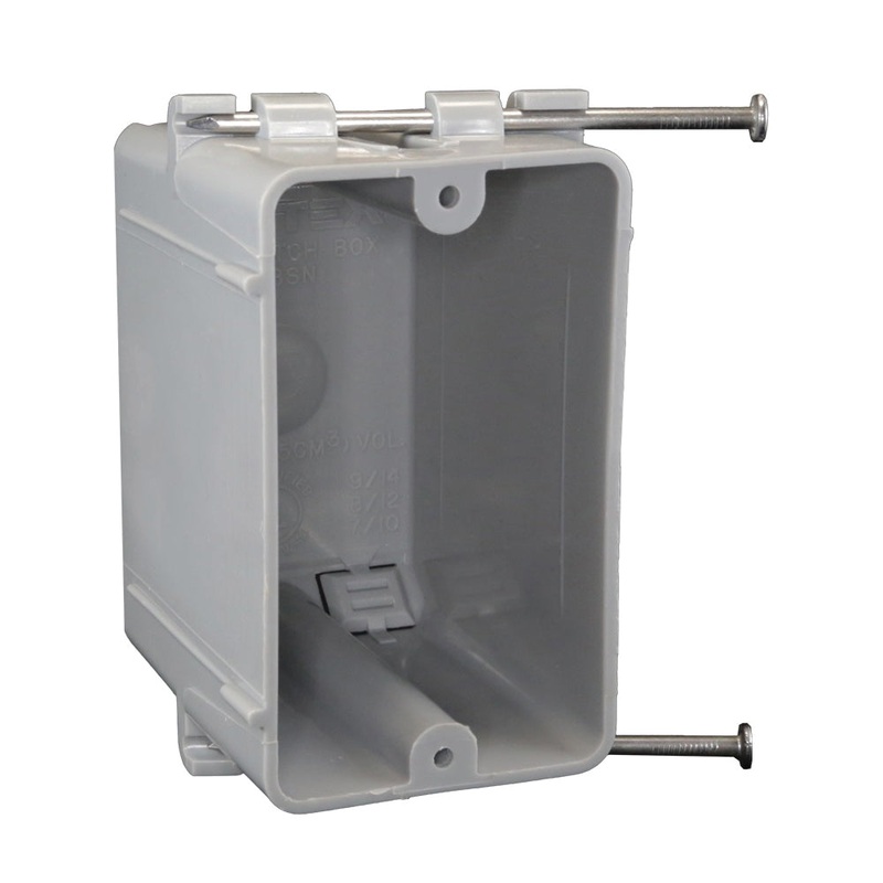 CANTEX EZ BOX EZ20SNWV Switch/Outlet Box with (4) Knockouts, 1-Gang, 4-Knockout, PVC Body, 20 cu-in Capacity