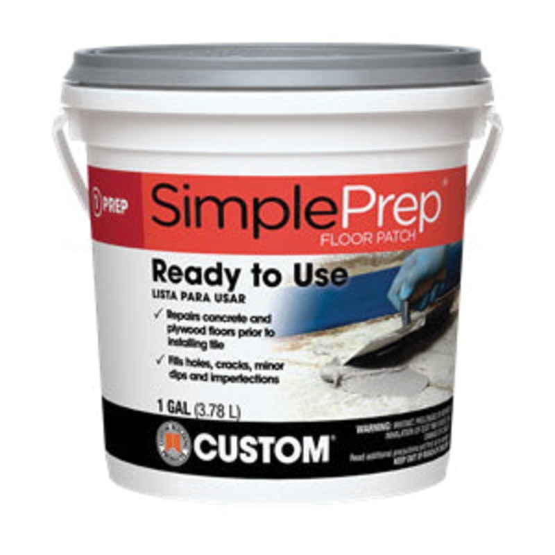 CUSTOM SimplePrep FP1 Floor Patch, Paste, Gray, 60 sq-ft Coverage, 1 gal Pail