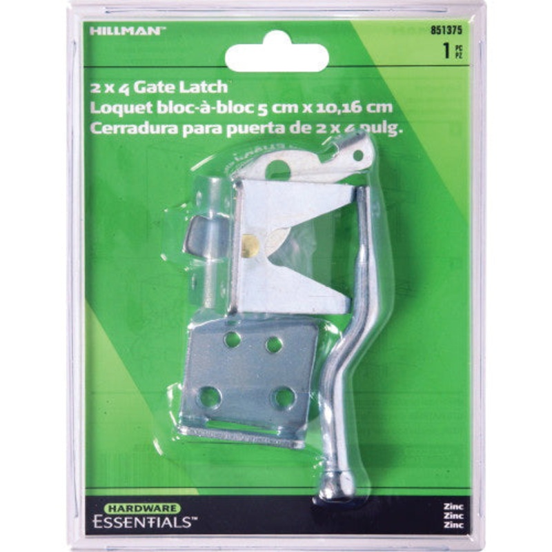 HARDWARE ESSENTIALS 851375 Gate Latch, Self Adjustable Style, Steel, Zinc-Plated