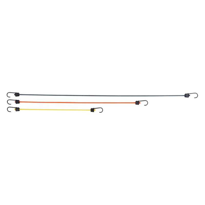 KEEPER 06327 General Purpose Bungee Cord, Rubber Cord, Multi-Color Cord, Steel Hook, Polypropylene-Coated Hook