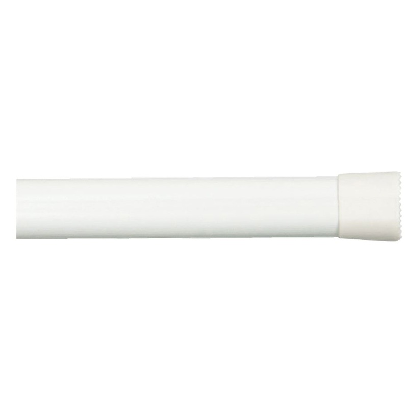 Kenney KN616 Oval Spring Tension Rod, 5/8 in Dia, 22 to 36 in L, White