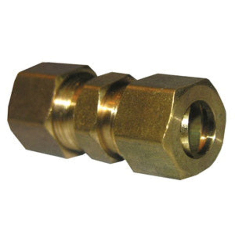 LASCO 17-6229 Reducing Union, 3/8 in Compression x 1/4 in Compression, Brass