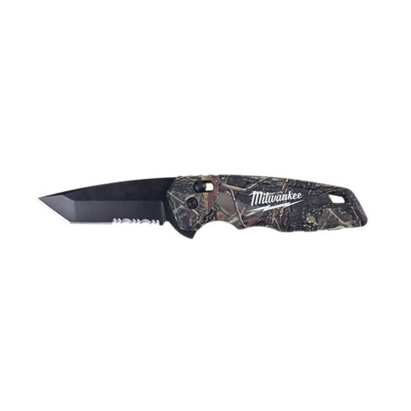 Milwaukee 48-22-1535 Folding Knife, Partially Serrated Blade, 2.96 in L Blade, Stainless Steel Blade, Straight Handle