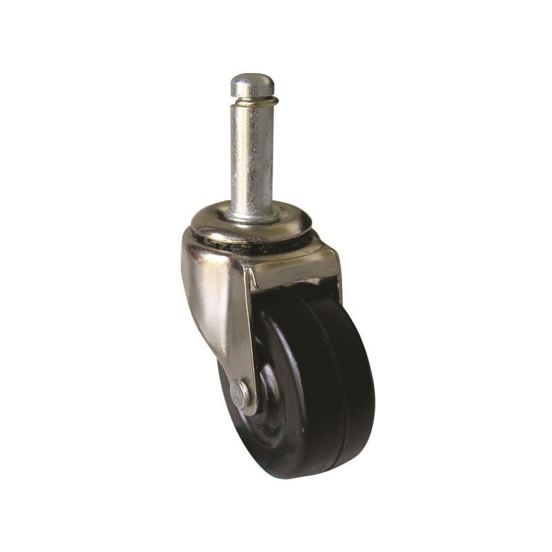 shepherd 9193 Stem Caster, Swivel Caster, 2 in Dia Wheel, 80 lb Load, Soft Rubber Wheel, Black Wheel